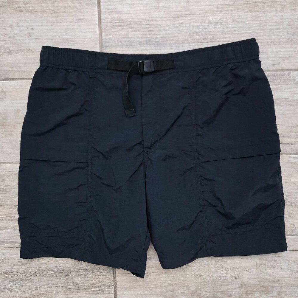 Eddie Bauer Ripstop Cargo Short Men's Snap Button Belted Hiking Active Nylon L